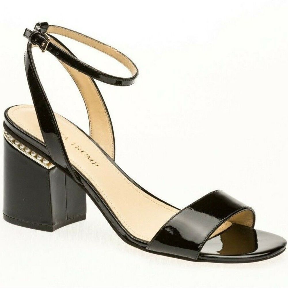 Ivanka Trump Women's Anina Patent Leather Ankle Strap Sandals Size 9.5